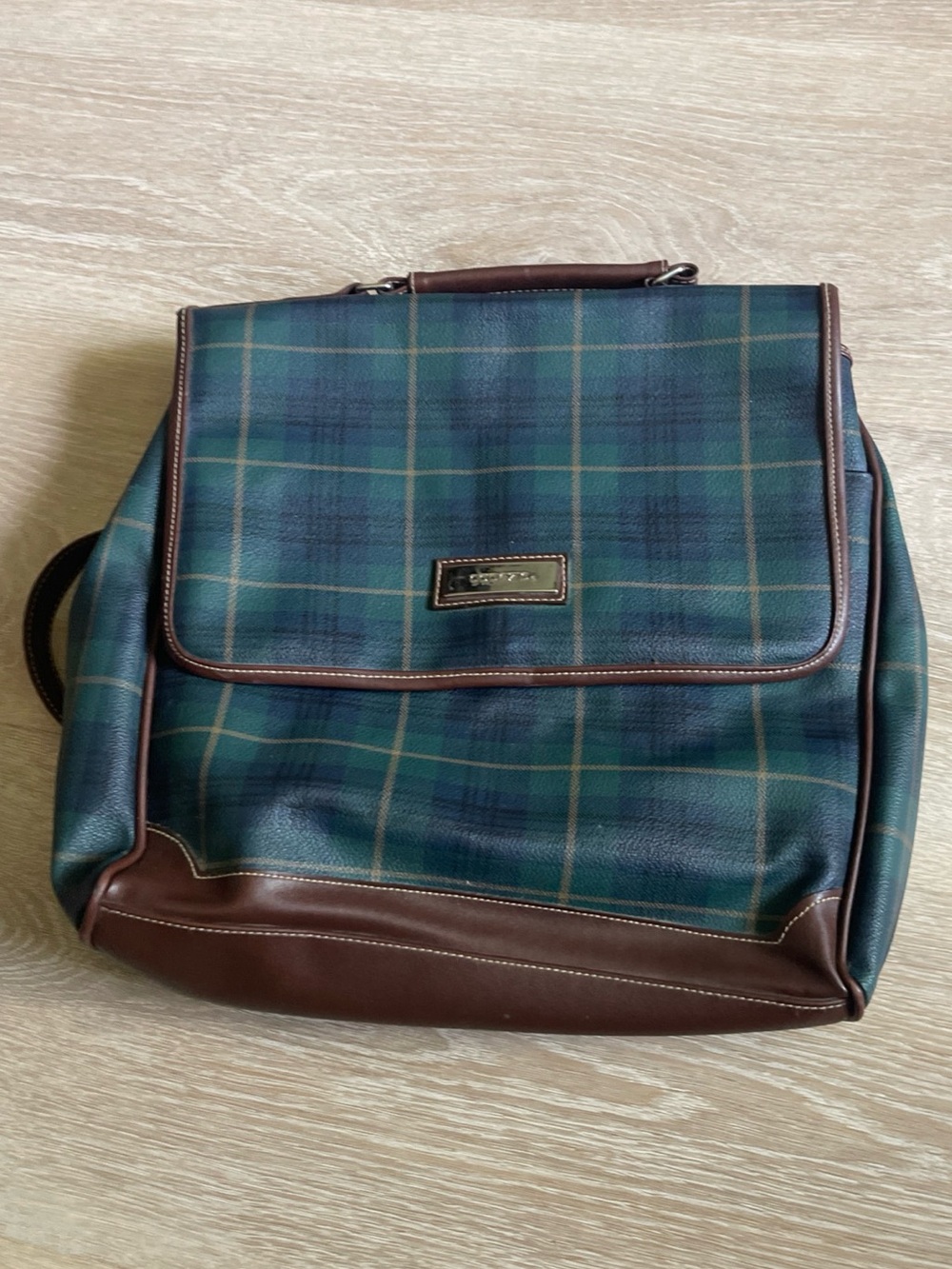 Capezio Tartan Plaid messenger laptop backpack bag